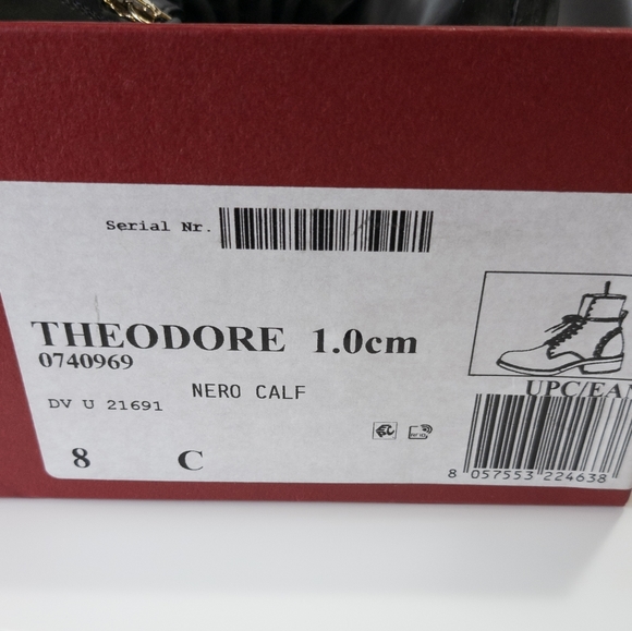 Salvatore Ferragamo Theodore Embellished Combat Boots Black -8 - Picture 8 of 8